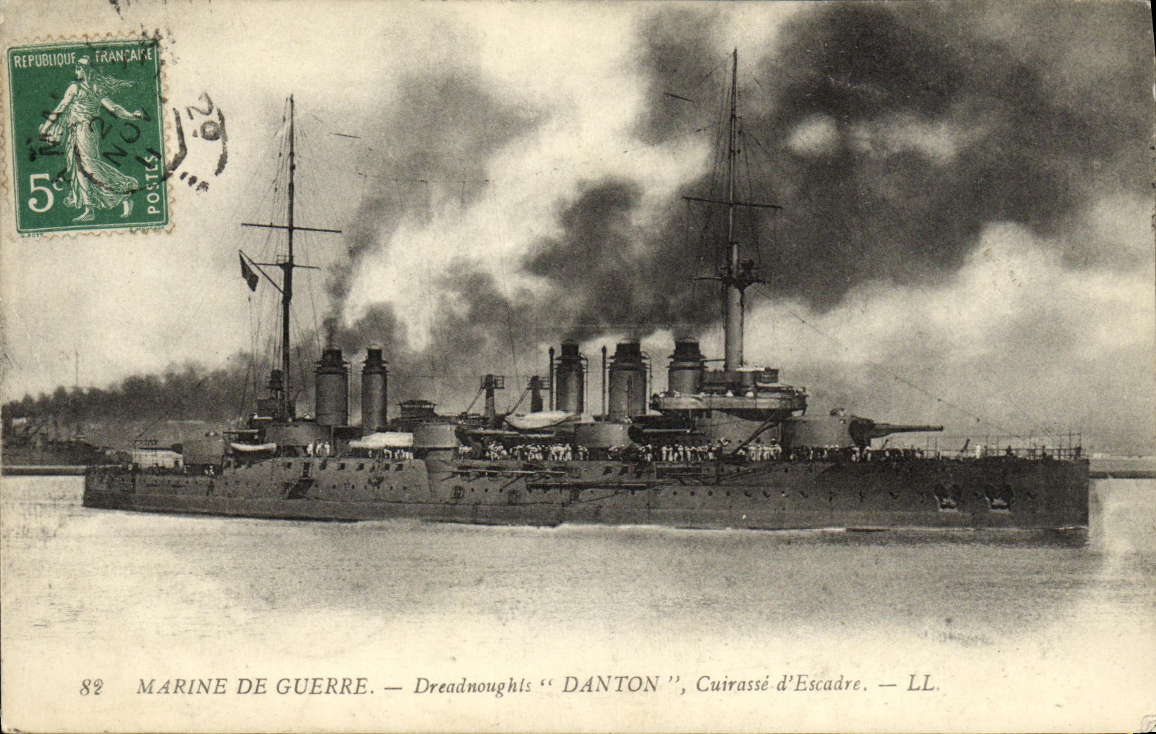 CPA Bateau Guerre Marina De Guerre Le Danton Dreadnoughts Cuirasse d escadre