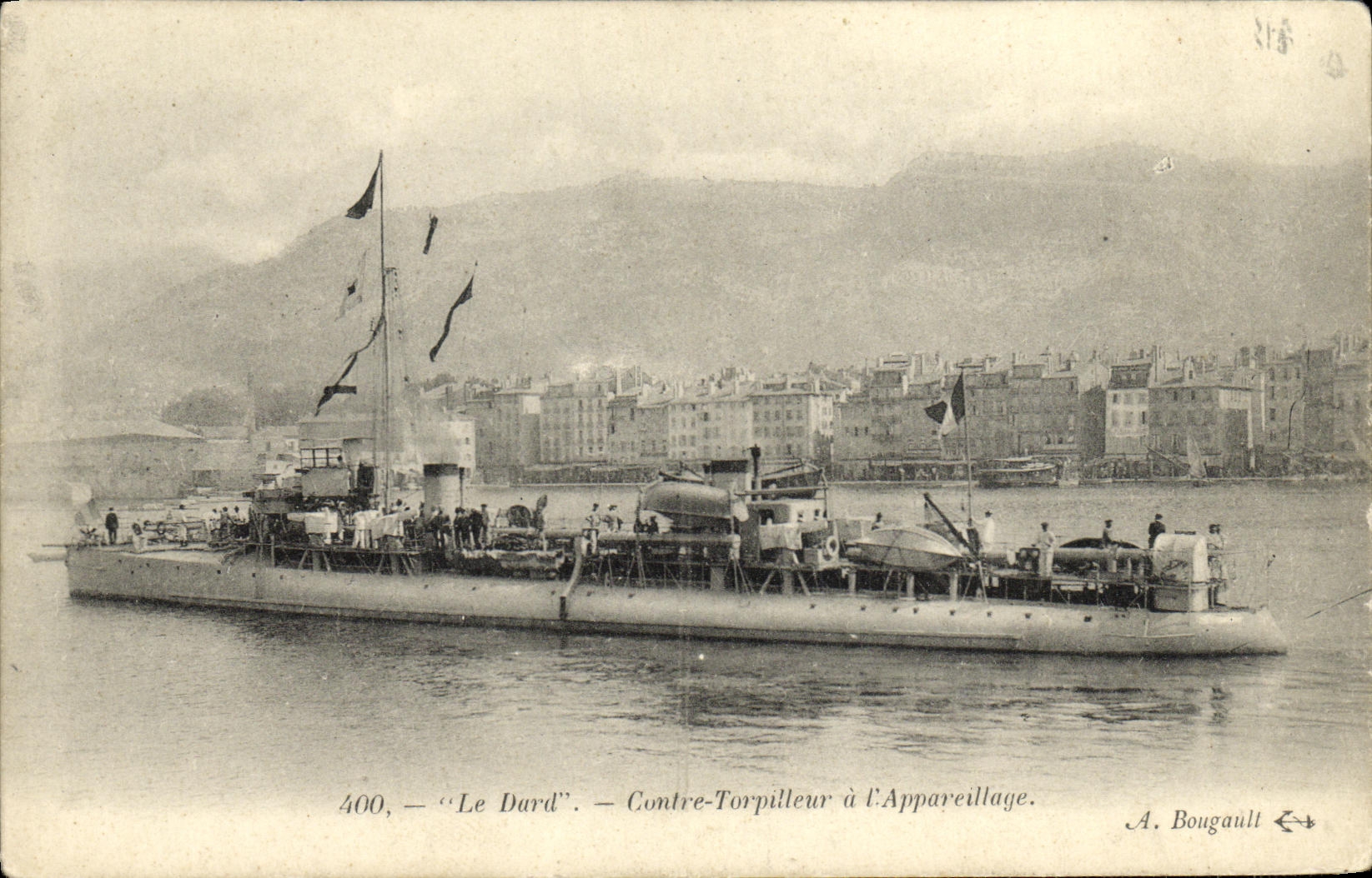 CPA Bateau Guerre Le Dard Contre Torpilleur a l Appareillage