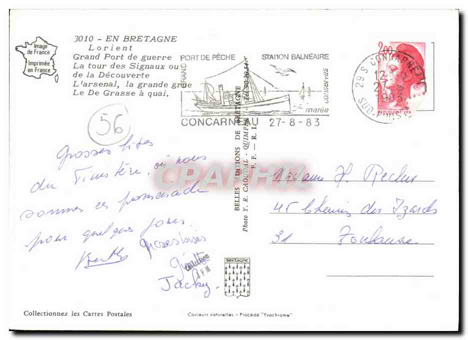 CPM Bateau Guerre Lorient Grand Port De Guerre — Back