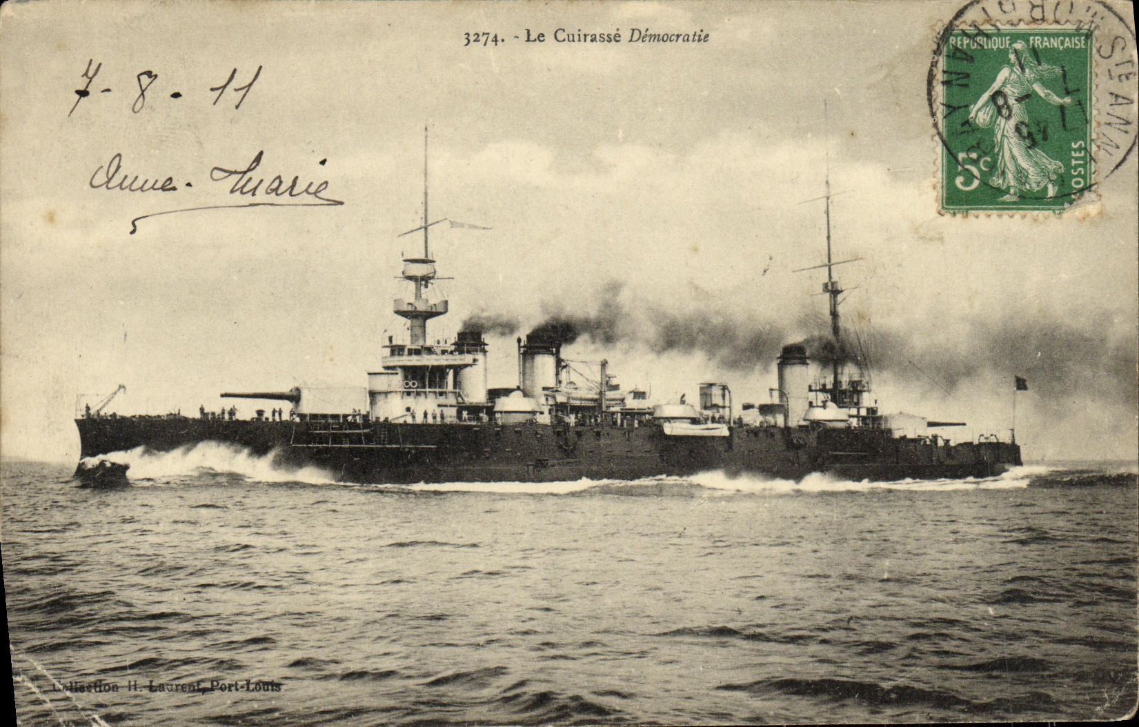 CPA Bateau Guerre Le Cuirasse Democratie