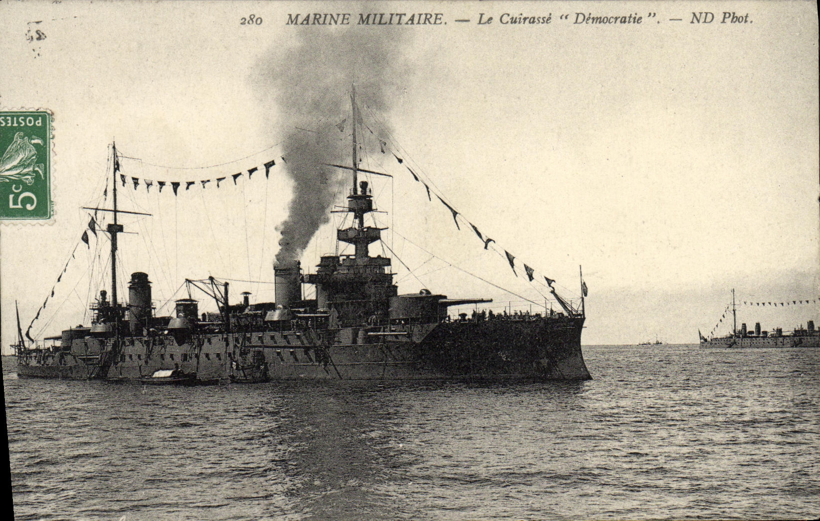 CPA Bateau Guerre Marine Militaire Le Cuirasse Democratie
