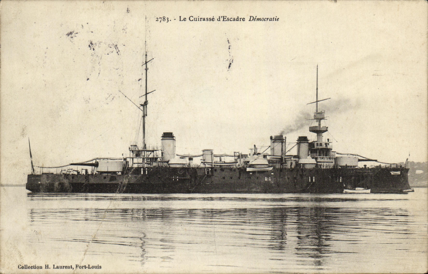 CPA Bateau Guerre La Cuirasse d Escadre Democratie