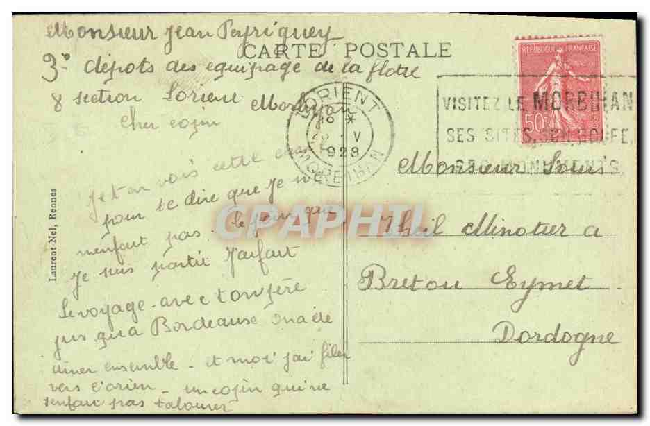 CPA Bateau Guerre Le Cuirasse Democratie — Verso