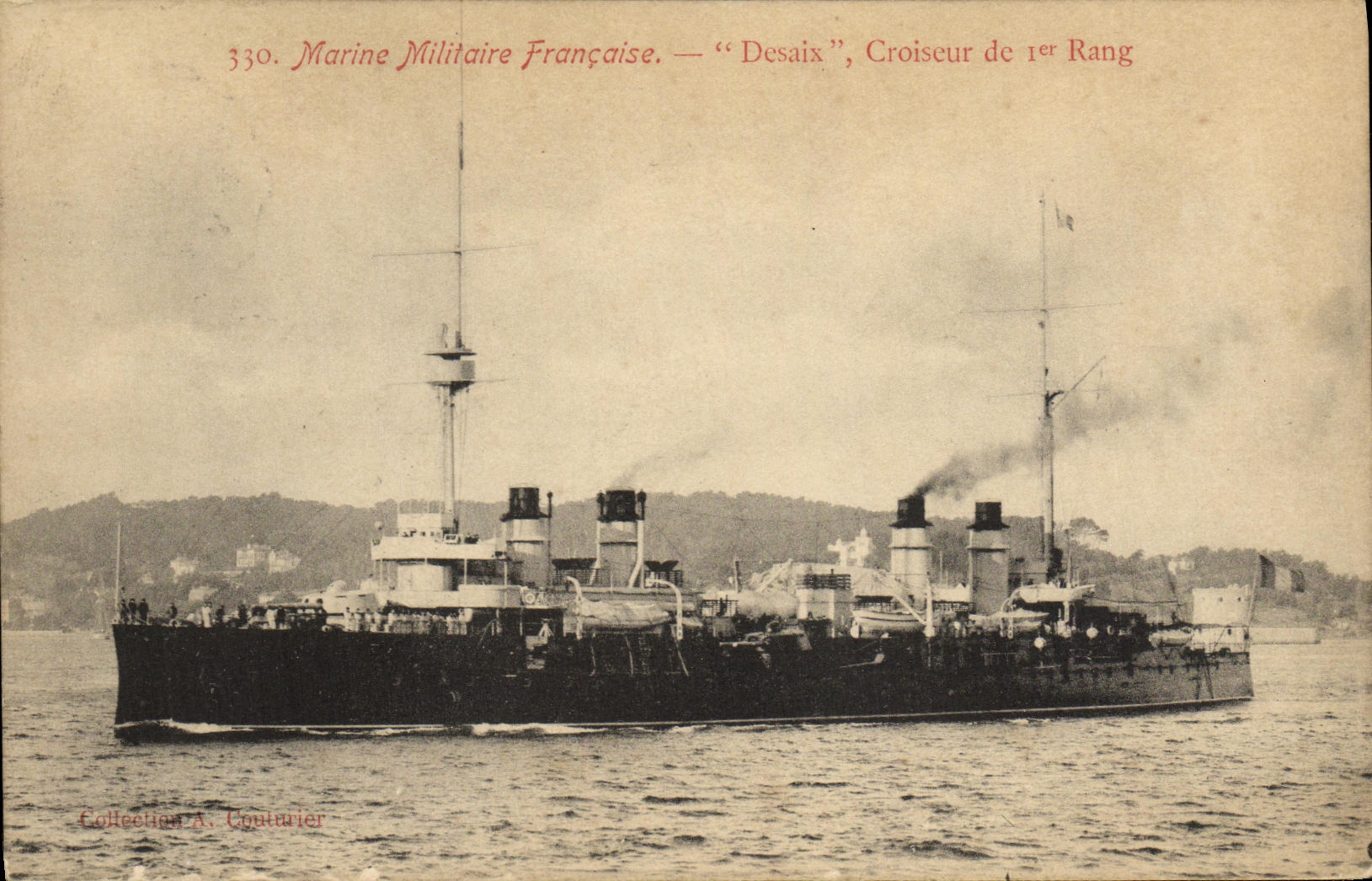 CPA Bateau Guerre Marine Militaire Francaise Desaix Croiseur de 1er rang