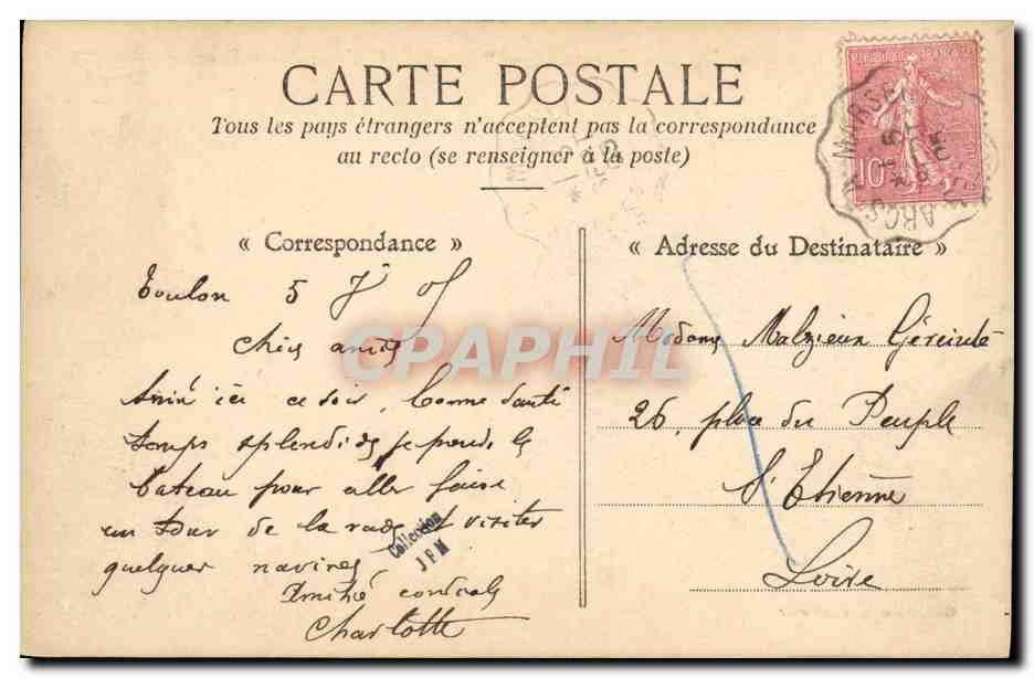 CPA Bateau Guerre Marine Militaire Francaise Desaix Croiseur de 1er rang — Verso