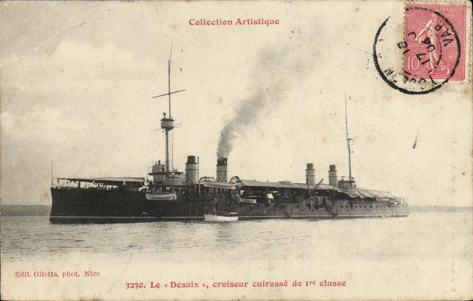 CPA Bateau Guerre Le Desaix Croiseur Cuirasse de 1ere classe