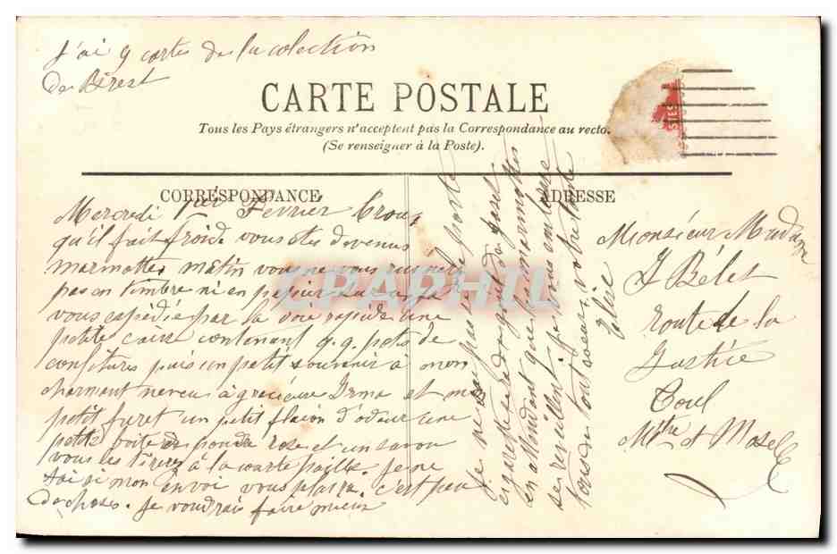 BREST — Le Pont National ouvert — Sortie du Croiseur "d'Estrées" — LL. n°12 — Reverso