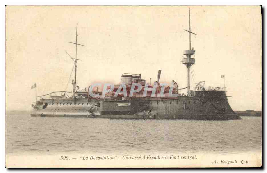 CPA Bateau Guerre La devastation Cuirasse d escadre a fort central