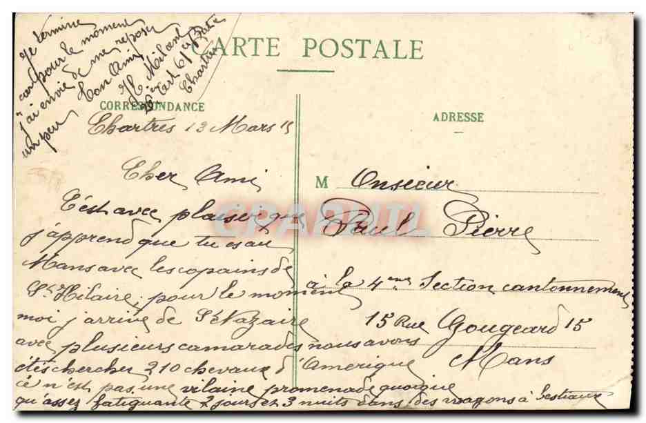 CPA Bateau Guerre St Nazaire Nouvelle Entree Le Cuirasse Diderot construit aux Chantiers de l Atlantique quitte le port — Verso