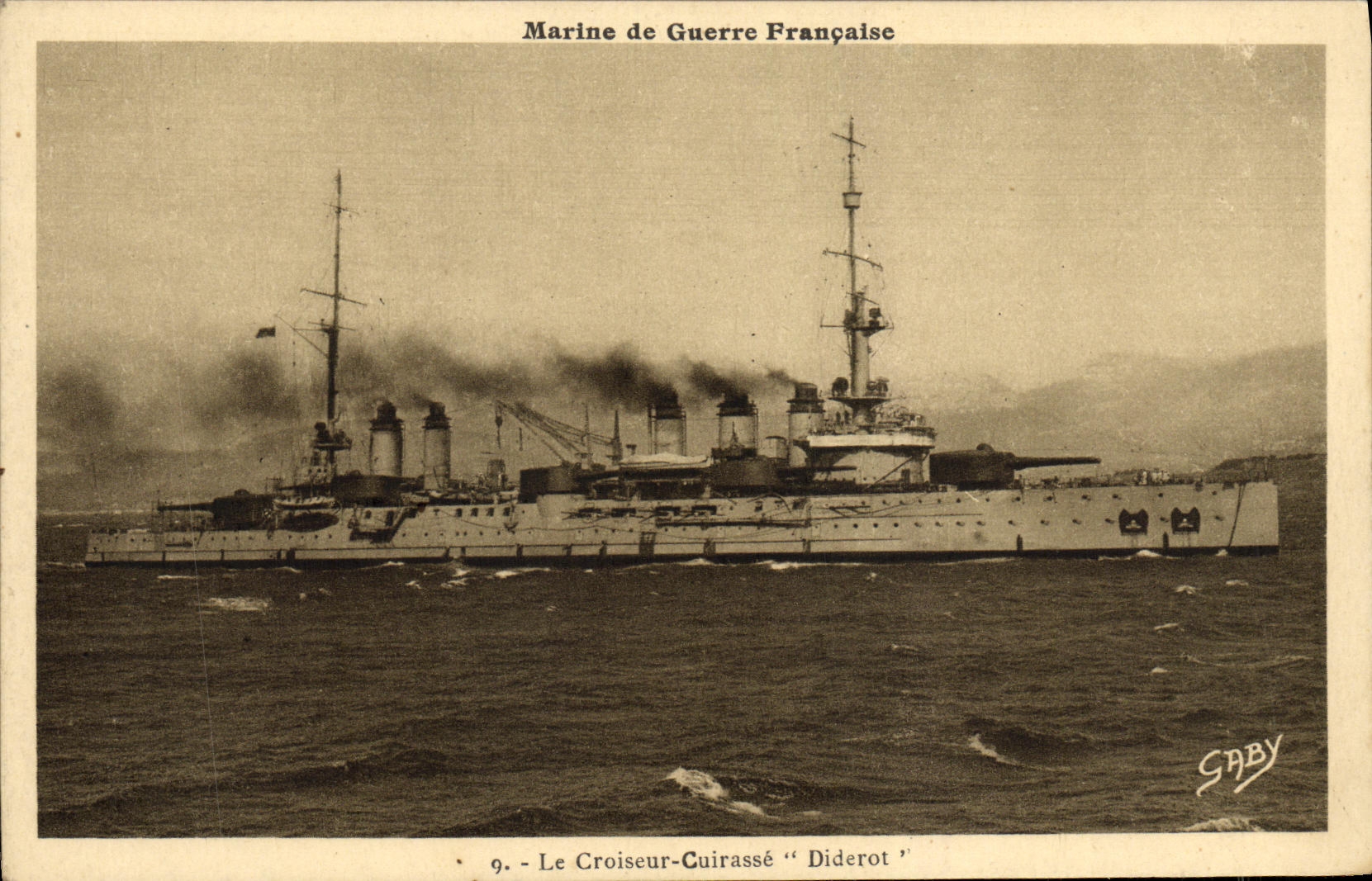CPA Bateau Guerre Le Croiseur Cuirasse Diderot