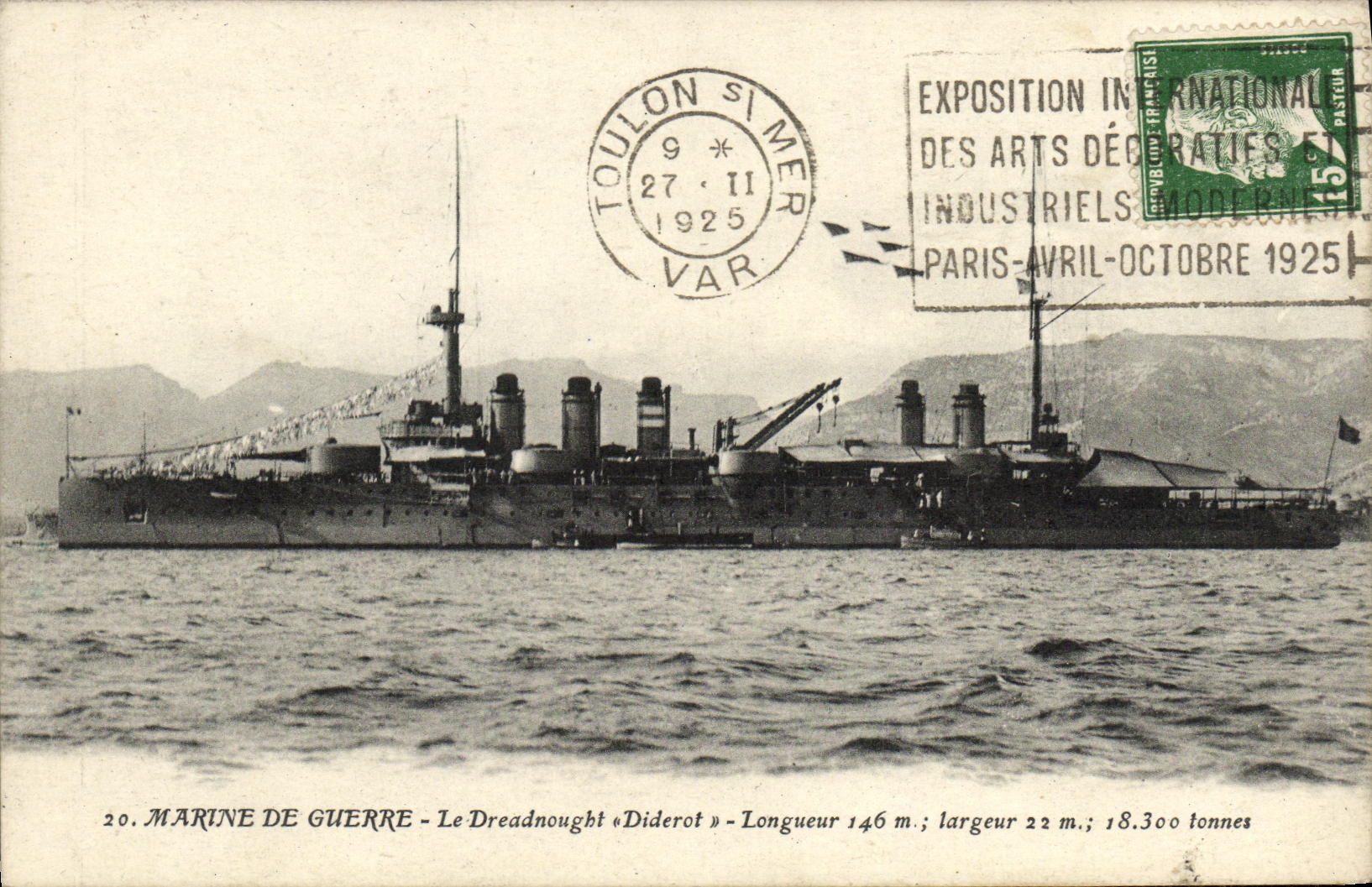 Marine de guerre - Le Dreadnought « Diderot » — Toulon, 1925 — A. Rand et Nozais, impr. Édit.
