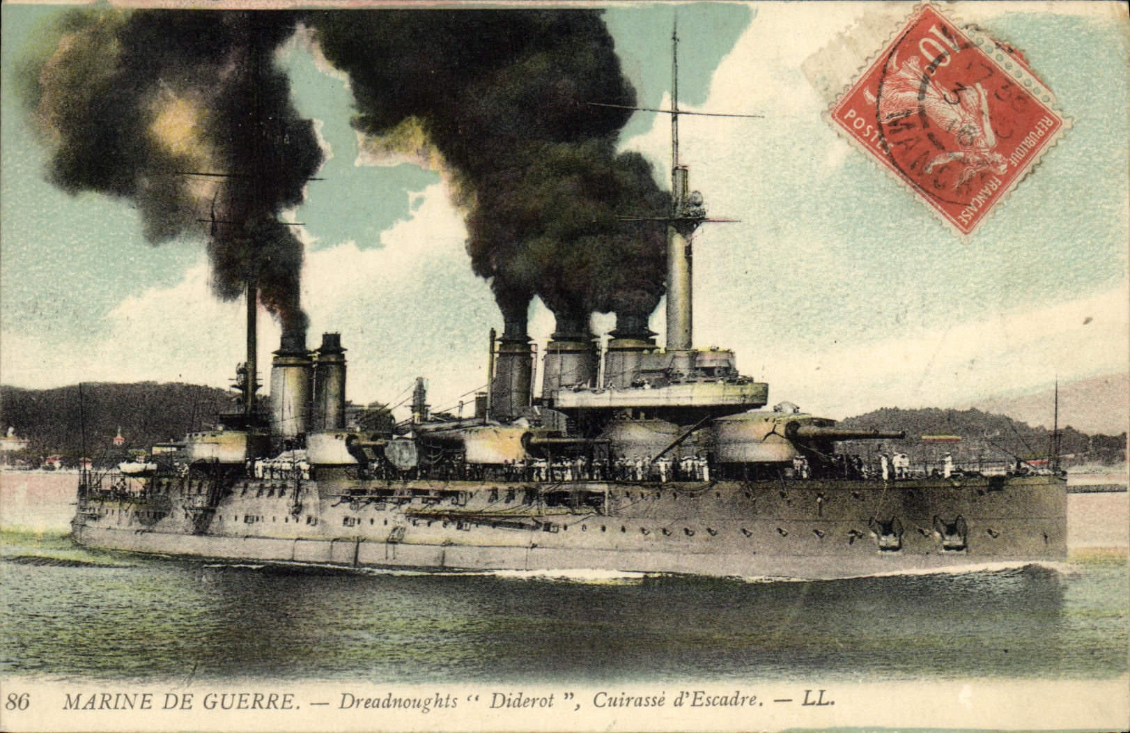 Dreadnought "Diderot" — Cuirassé d'Escadre — LL. — Marine de Guerre — n°86