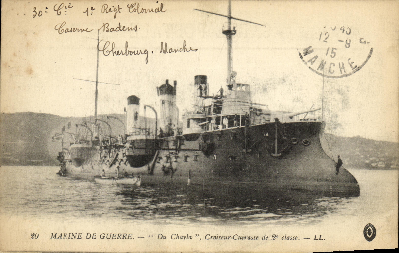 Croiseur-Cuirasse 'Du Chayla' — 2e classe — Marine de Guerre — Cherbourg, Manche