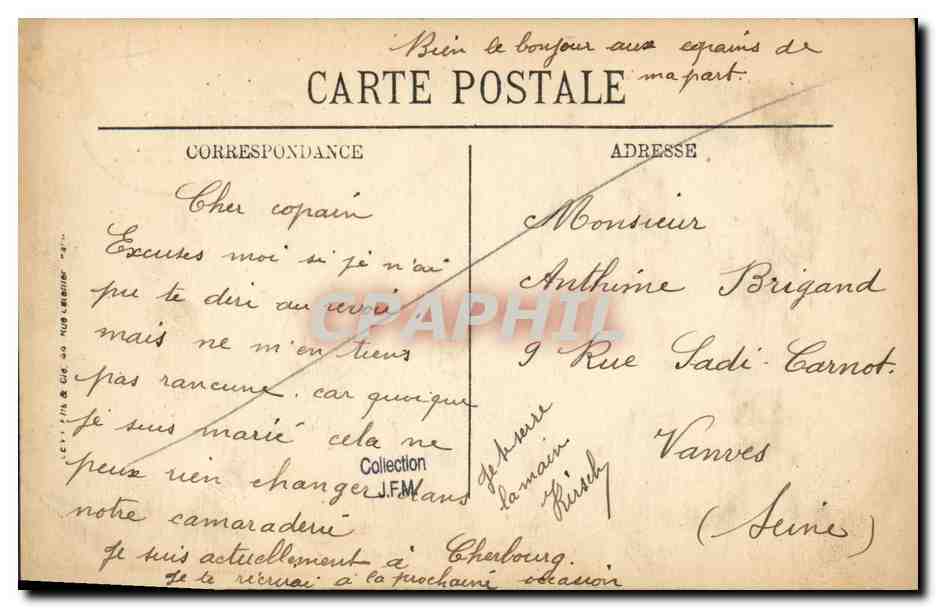 Croiseur-Cuirasse 'Du Chayla' — 2e classe — Marine de Guerre — Cherbourg, Manche — Reverso