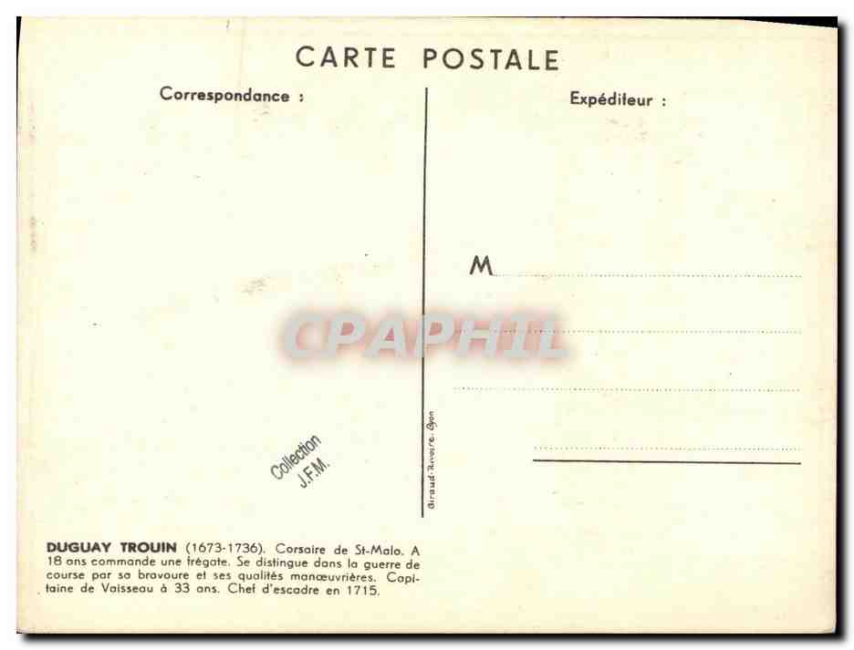 CPA Bateau Guerre Duguay Trouin Croiseur — Verso