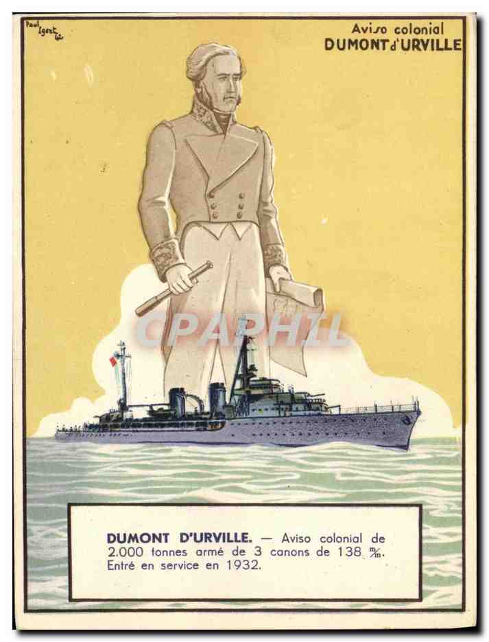 CPA Bateau Guerre Dumont D Urville Aviso Colonial 