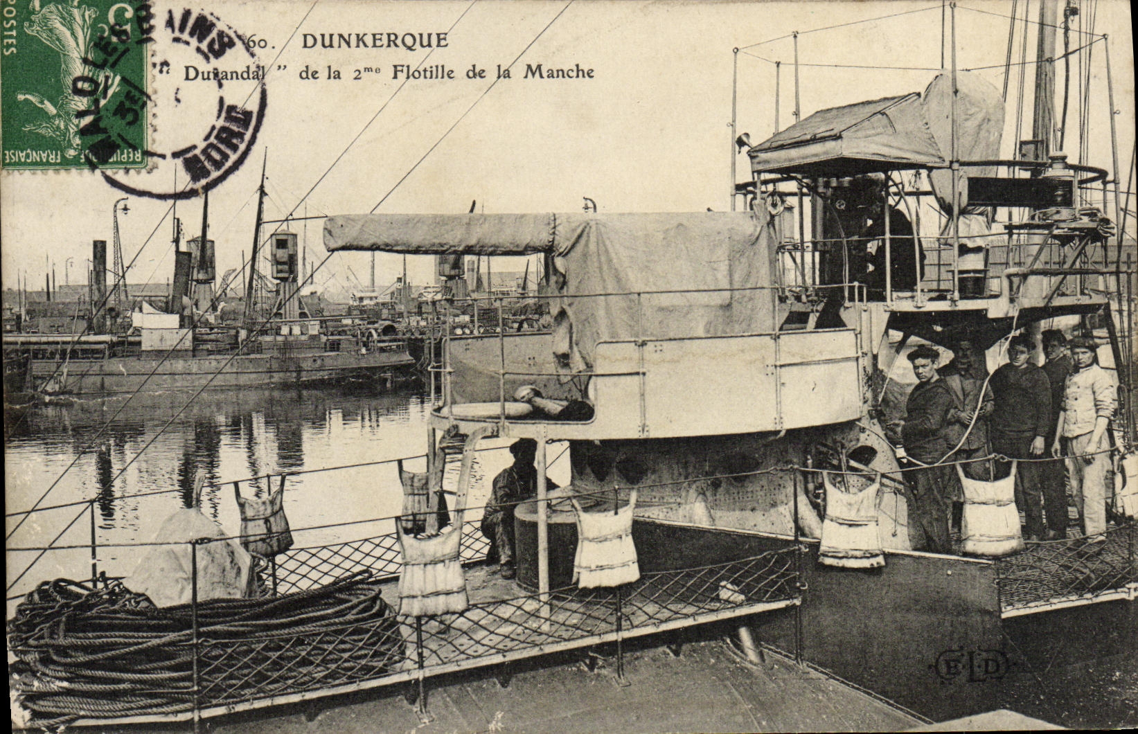 CPA Bateau Guerre Dunkerque Durandal de la 2eme Flotille de la Manche