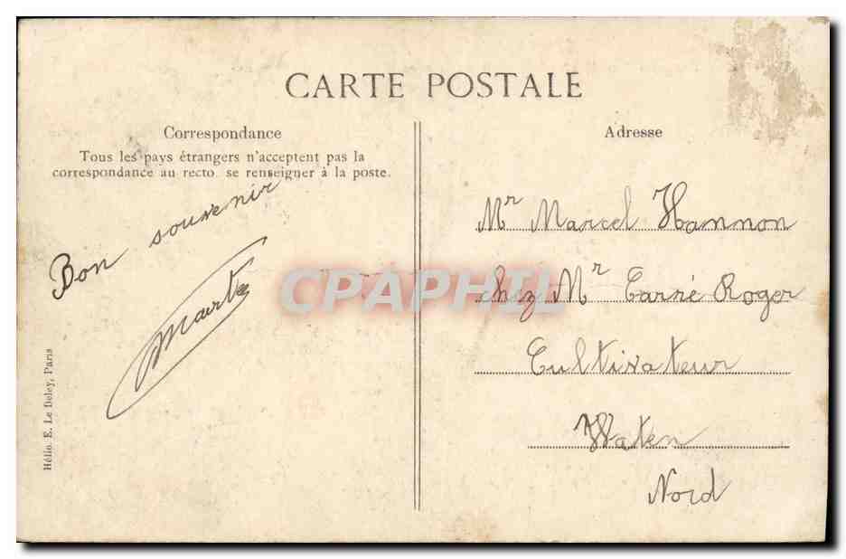 CPA Bateau Guerre Dunkerque Durandal de la 2eme Flotille de la Manche — Verso