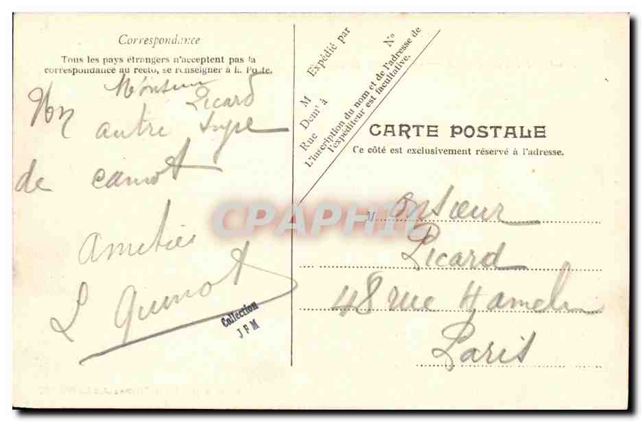 Marina Francesa — « Le Dupuy de Lôme » — Edición Mme Ratti, Nuevas Cherbourg — Reverso