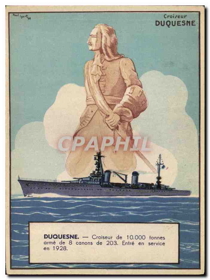 CPA Bateau Guerre Duquesne Croiseur