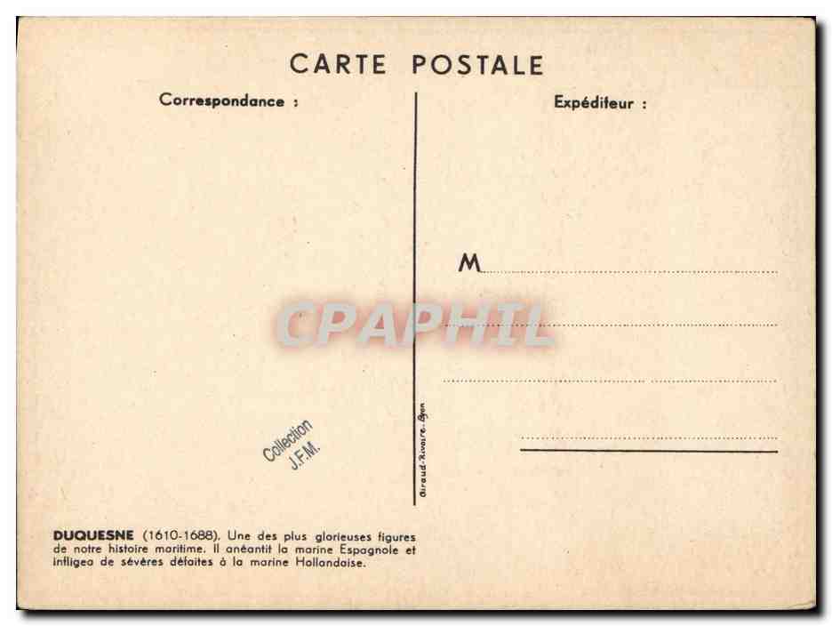 CPA Bateau Guerre Duquesne Croiseur — Verso