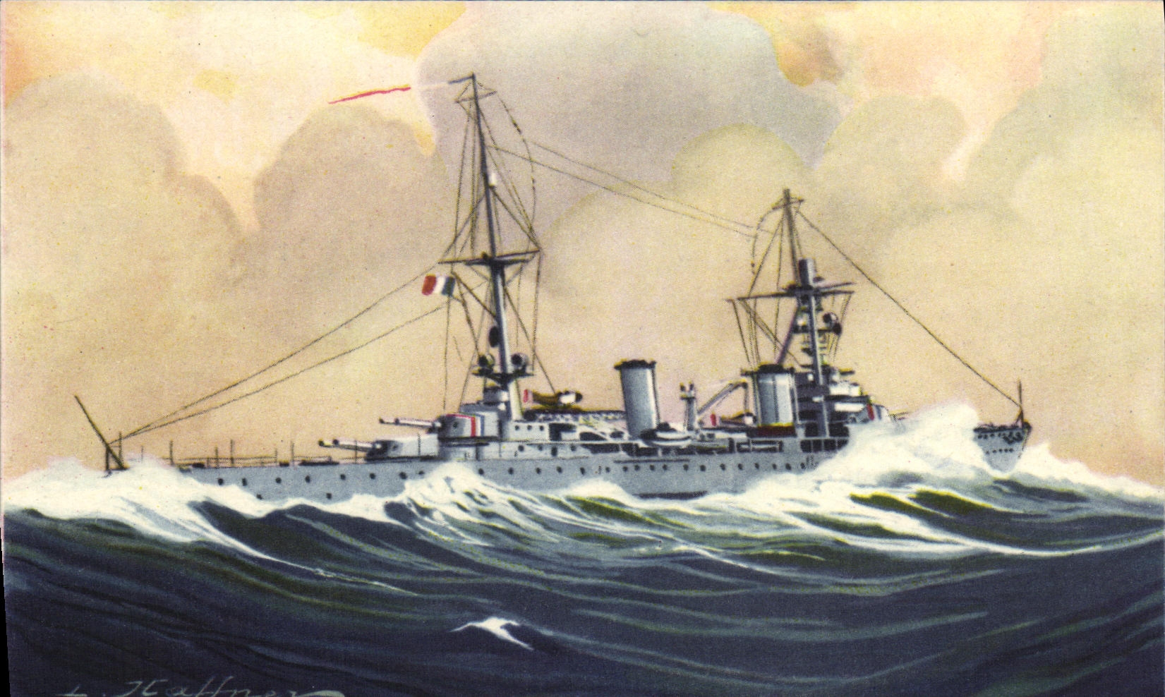 CPA Bateau Guerre Croiseur de Classe Duquesne Haffner 