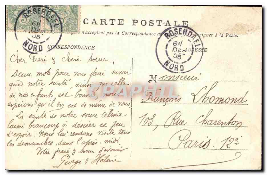 Dunkerque — Le Durandal — Edición Cayez, 1903 — Reverso