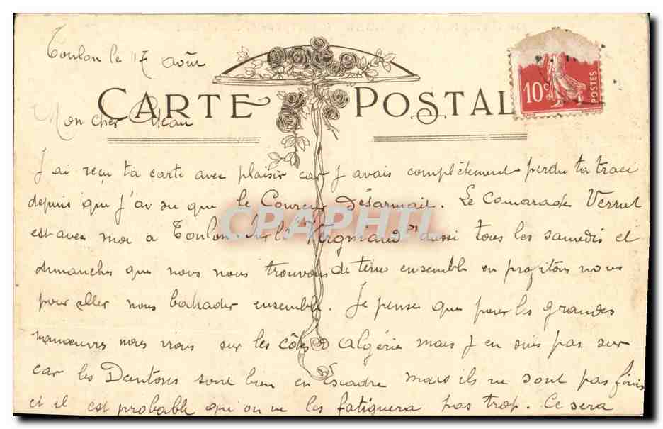CPA Bateau Guerre Marine de Guerre Edgard Quinet Croiseur Cuirasse — Verso