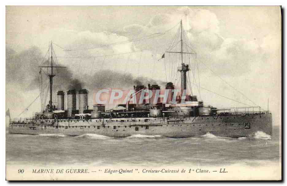 CPA Bateau Guerre Marine De Guerre Edgar Quinet Croiseur Cuirasse de 1ere classe