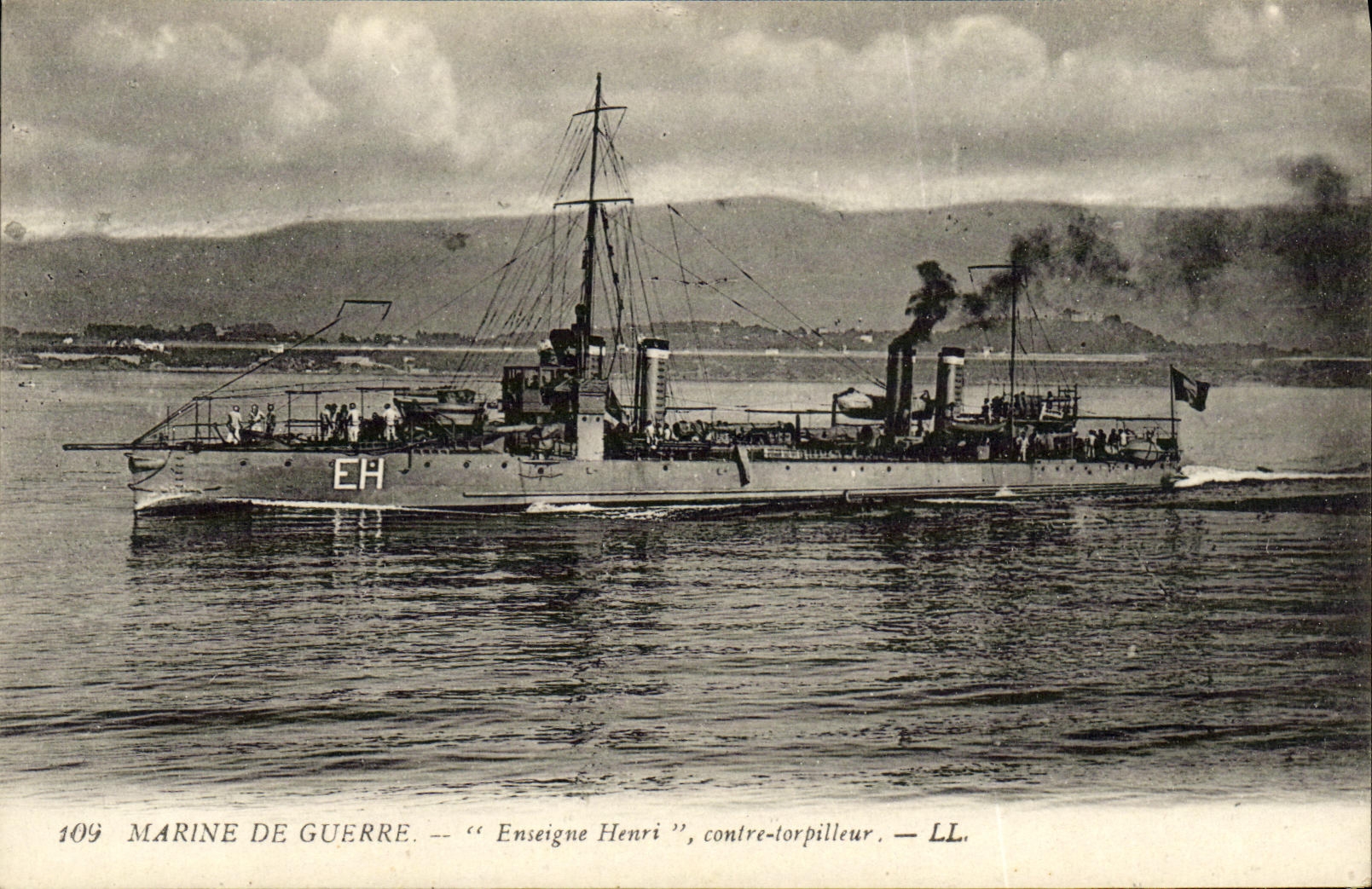 CPA Bateau Guerre Marine De Guerre Enseigne Henri Contre torpilleur 