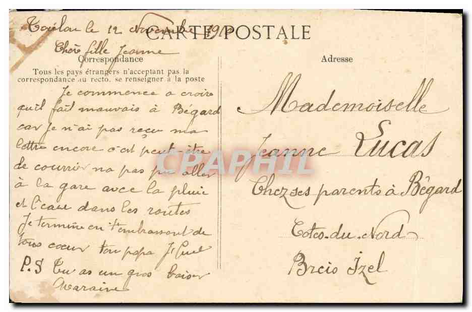 CPA Bateau Guerre L Ernest Renan de Victor Hugo — Verso