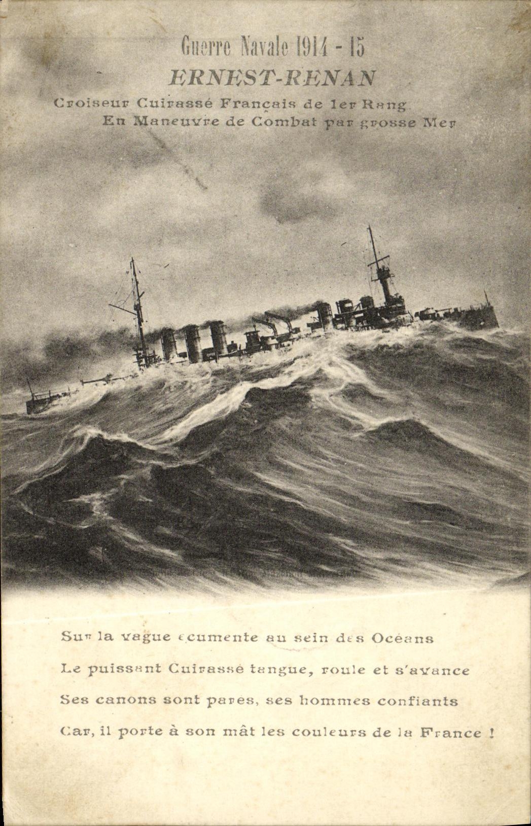 CPA Bateau Guerre Le Croiseur Cuirasse Ernest Renan
