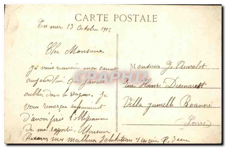 CPA Bateau Guerre Le Croiseur Cuirasse Ernest Renan — Verso