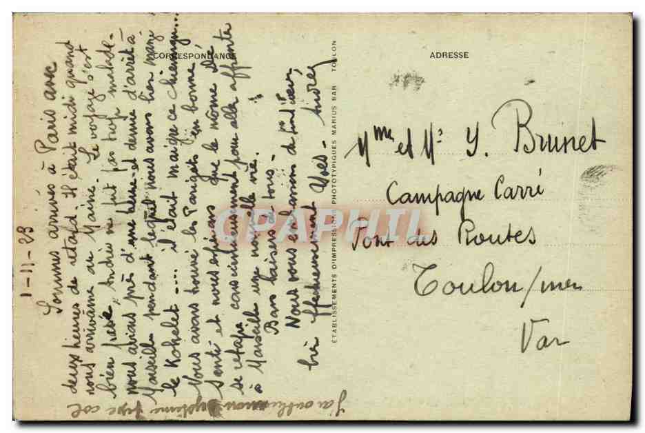 Croiseur-cuirassé "Ernest-Renan" — Marine Militaire Française — éditeur non visible — Verso