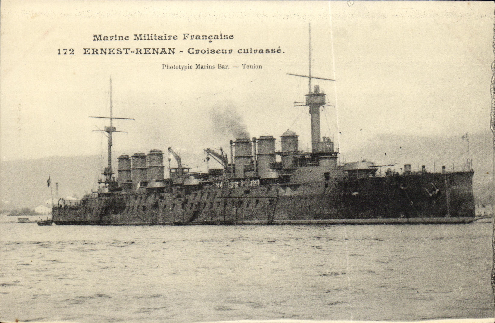 Ernest-Renán — Croiseur cuirassé — Phototypie Marins Bar — Toulon