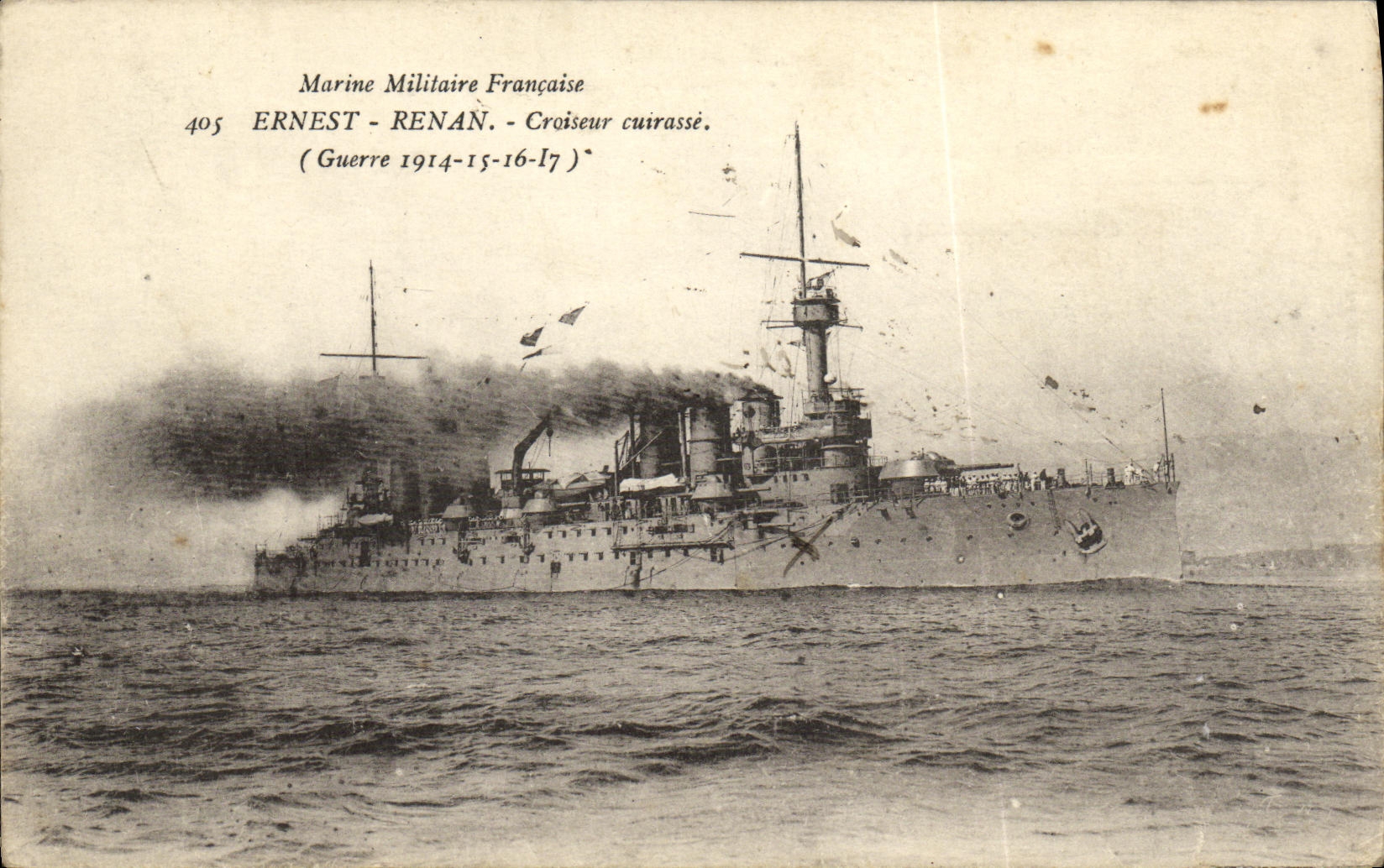 CPA Bateau Guerre L Ernest Renan Marine Militaire Francaise Croiseur Cuirasse