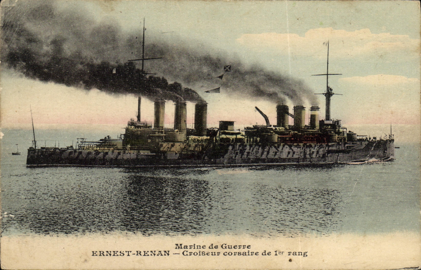 CPA Bateau Guerre Marine De Guerre Ernest Renan Croiseur Corsaire