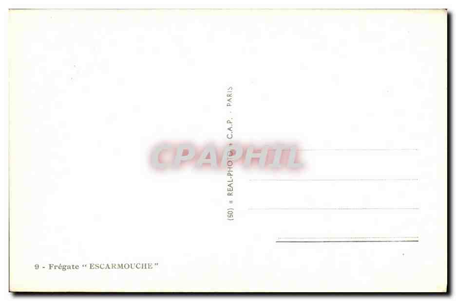 CPM Bateau Guerre Fregate Escarmouche — Verso