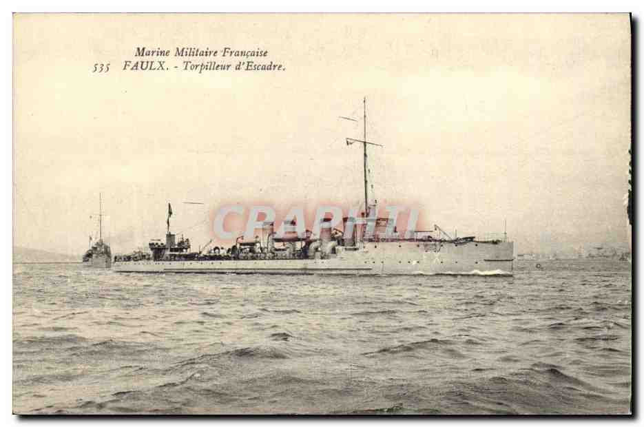 CPA Bateau Guerre Marine Nationale Faulx Contre Torpilleur