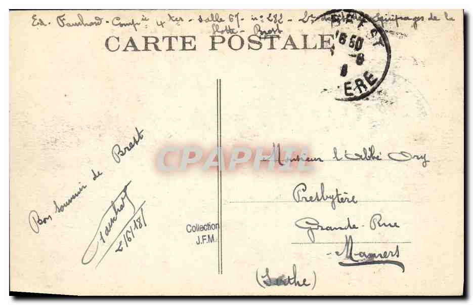 Croiseur d'escadre type Jean-Bart — France — éditeur L.P. — Verso