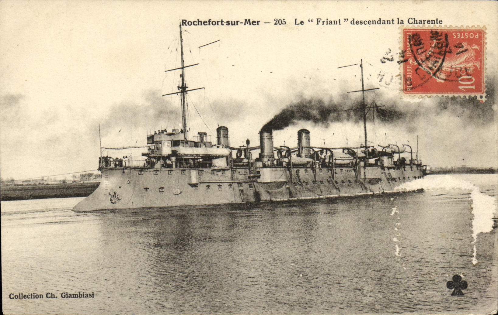 CPA Bateau Guerre Rochefort Dur Mer Le Friant Descendant la Charente