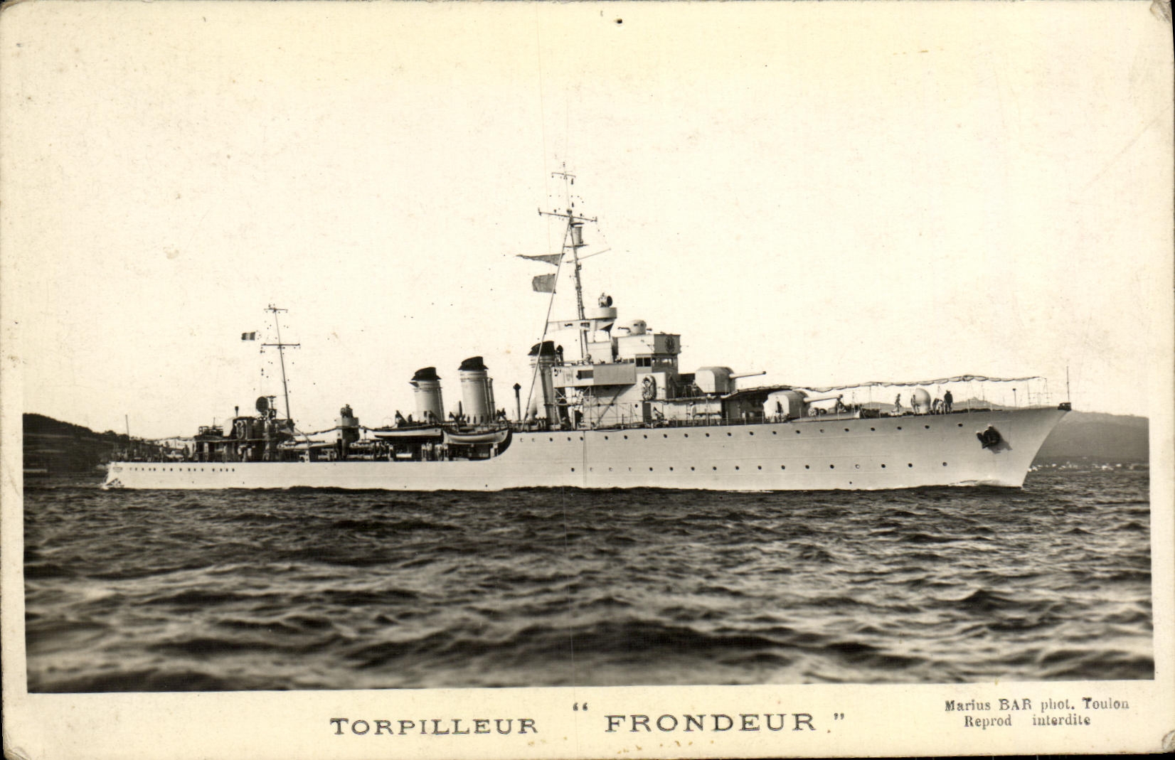 CPM Bateau Guerre Torpilleur Frondeur