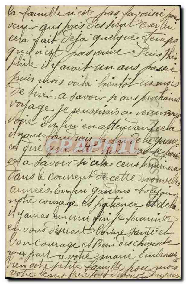 Général Galliéni — Transport auxiliaire Français — éditeur Gpinraud & Cie, Mazenodot, Marseille — Verso