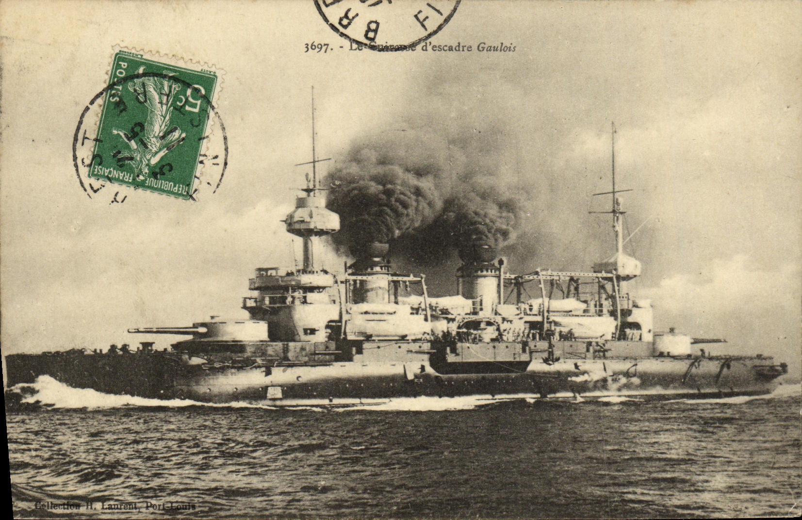 Le croiseur d'escadre Gaulois — Collection H. Laurent, Port Louis — n° 3697