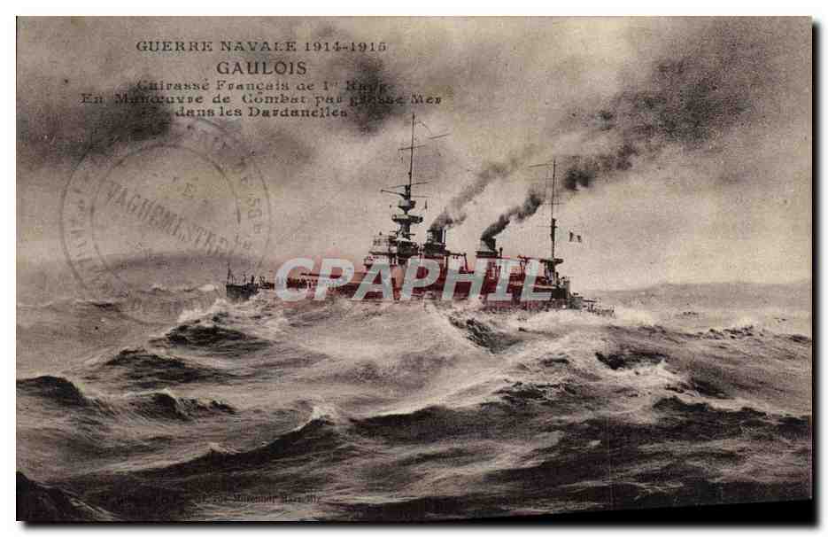 CPA Bateau Guerre Guerre Navale Gaulois Cuirasse francais de 1er rang 