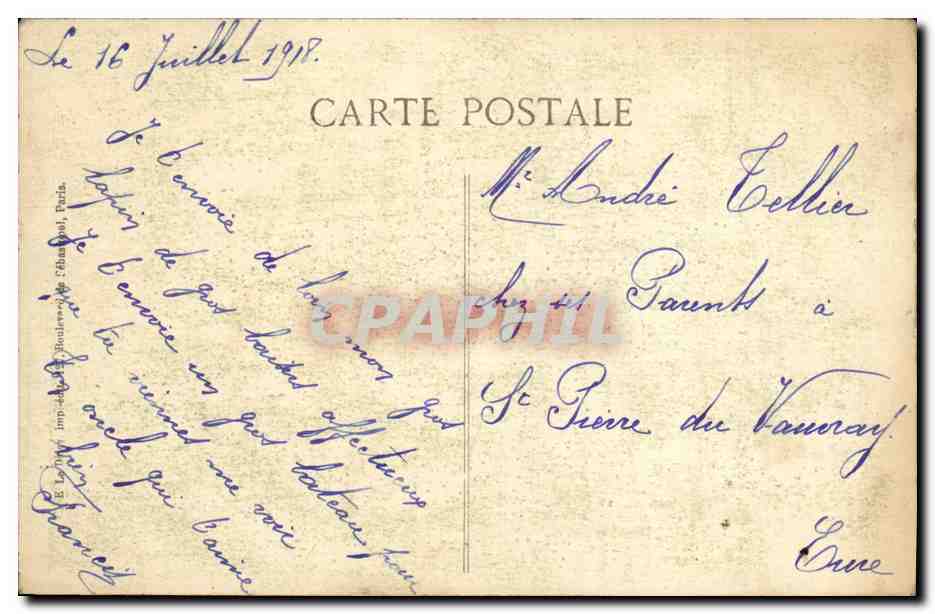 Le "GAULOIS" — Croiseur du Squadron d'Escadre — 1914-1915 — Verso