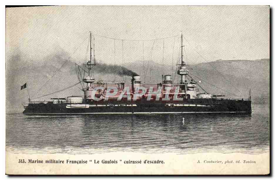 CPA Bateau Guerre Marine Militaire Francaise Le Gaulois Cuirasse d escadre