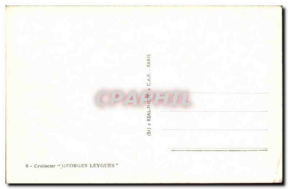CPA Bateau Guerre Marine Militaire Francaise Le Croiseur Cuirasse Georges Leygues — Verso