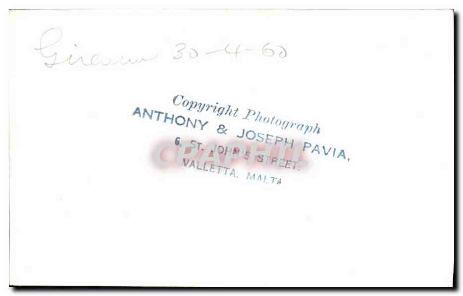 CPM Bateau Guerre Contre Torpilleur Malte Valletta — Verso