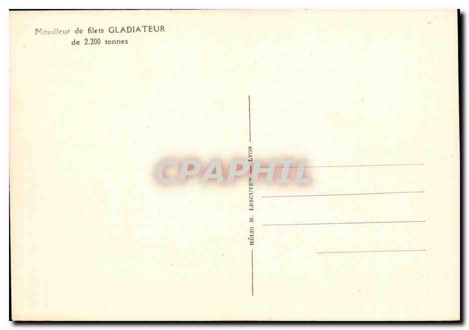 CPA Bateau Guerre Gladiateur — Verso